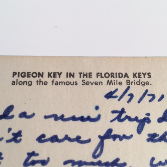 Vintage Florida Keys Postcard Postmarked 1971 - Pigeon Key - Picture 7 of 12